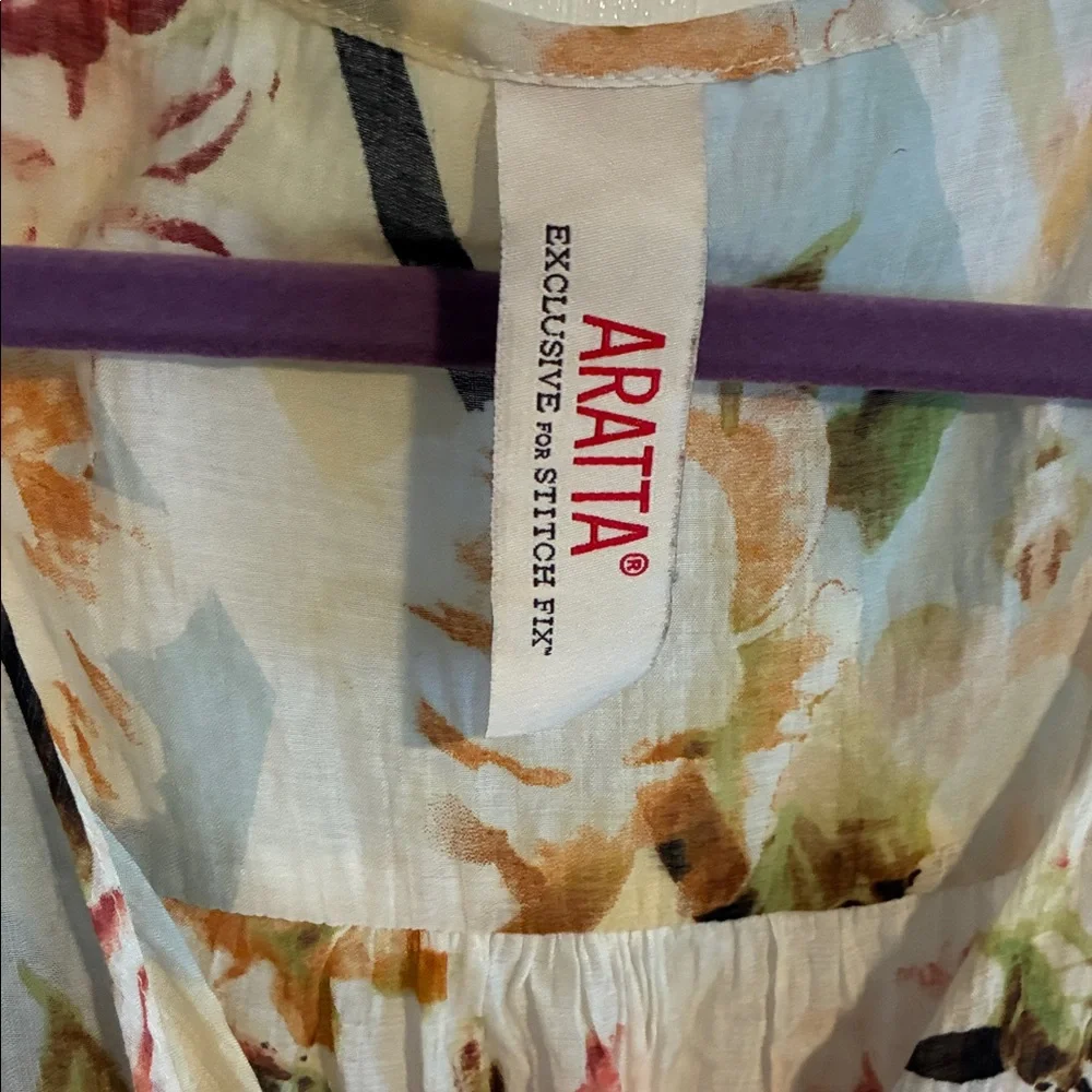 Aratta Floral Sleeveless Blouse - Cream and Red - Picture 2 of 5